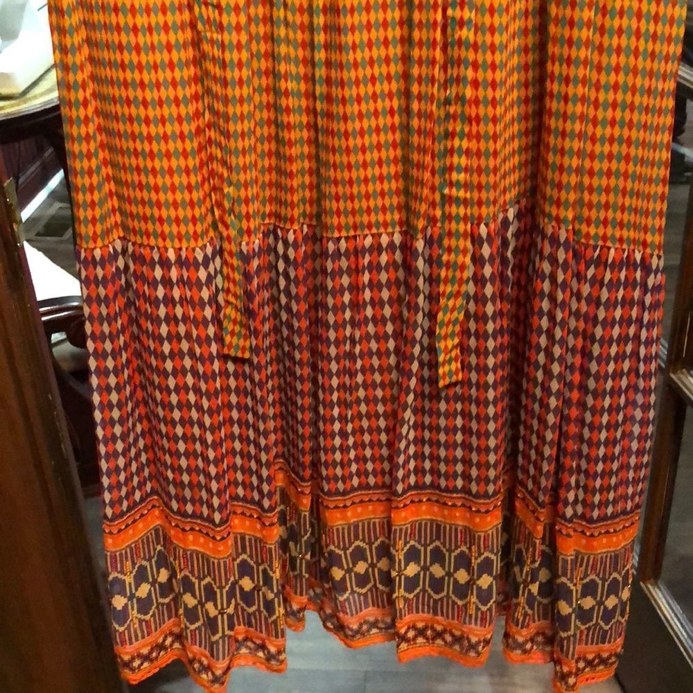 Anthropologie Embellished Chiffon Swing Maxi  Dress 2 - Picture 7 of 8